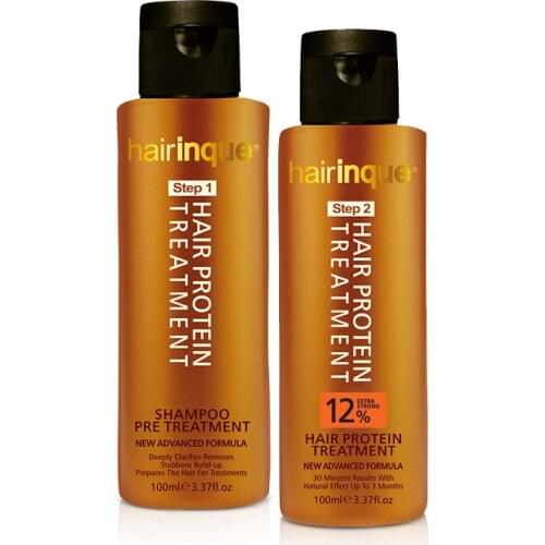 HAIRINQUE12% Brazilian Keratin Hair Straightening Treatment With Pre Keratin Shampoo Hair Care Set For Repair Damaged Hair