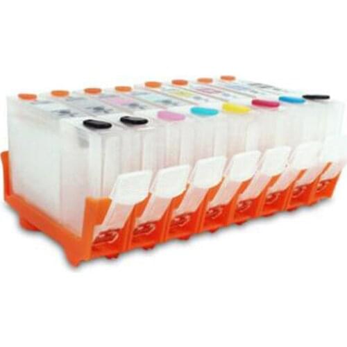Vilaxh CLI-42 BCI-43 Refillable ink cartridges,8 colors(C M Y BK LGY PC PM GY) For Canon PRO-100 with One Time Chips