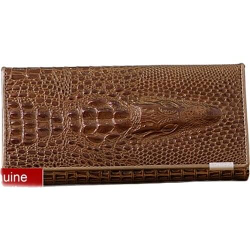 Fashion Alligators Genuine Leather ladies long section clutch wallet card holders wallets for women brand quality free shipping