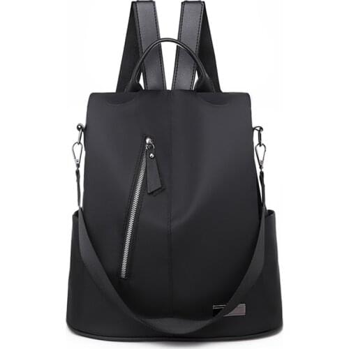 Women Anti-theft Backpack Waterproof Large Capacity Shoulder Bag Female Simple Casual Solid Color Knapsack For Travel