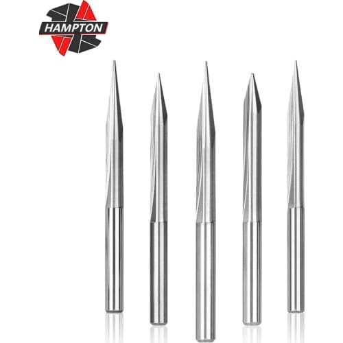 1pc 3.175mm Shank 2 Flutes Straight V Engraving Bits 20/30/45/60/90 Degrees Tip 0.1-0.5mm Straight V Tools CNC Cutting Milling