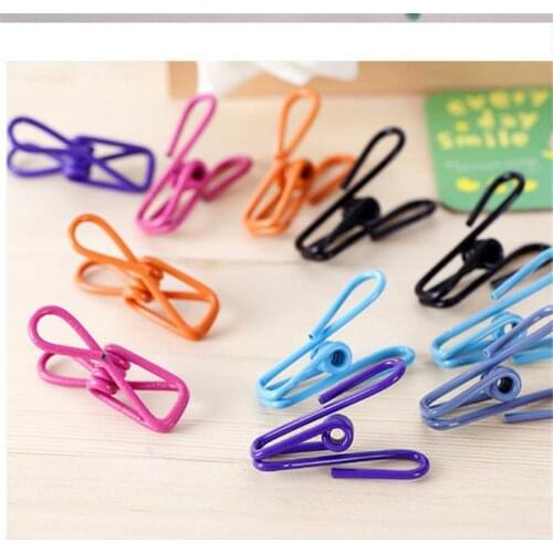 10pcs random color Stainless Steel Towel Clip Clothespins Hanging Clips Hooks Clothes Pins Use for Home Dry socks, Office folder