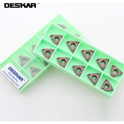 10PCS DESKAR 16ERM 16IRM 11W 14W AG55 AG60 1.0ISO 1.5ISO 2.0ISO 2.5ISO 3.0ISO LF6118 CNC Lathe Cutter Cutting Carbide Inserts