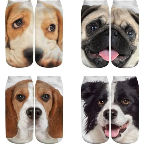 BF7-new 3D printing socks short tube women men socks boat socks AB face printing socks funny socks Animal print socks shiba