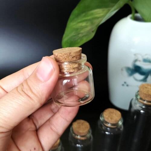 50Pcs/lot 10ml Mini Wishing Bottles Storage Jars with Cork Vials Crafts for DIY Bottle Containers Jar Bottles For Wedding Gift