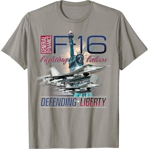 Aviation Ts F-16 Fighting Falcon Statue of Liberty T-Shirt
