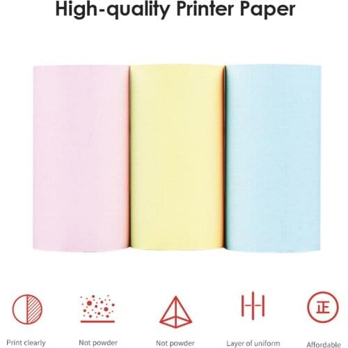 White Color Sticker Paper 3 Rolls Thermal Paper for P1 P2 P2S Mini Photo Printer USB Thermal Receipt Printer Paper