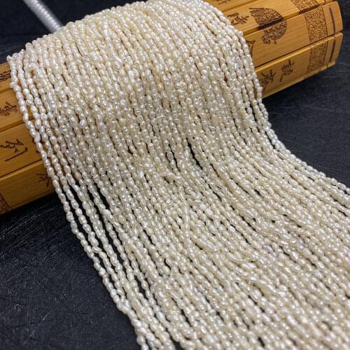 Natural freshwater pearl 2-3mm rice-shaped beads for DIY jewelry making Necklace Bracelet Earrings Jewelry Accessories