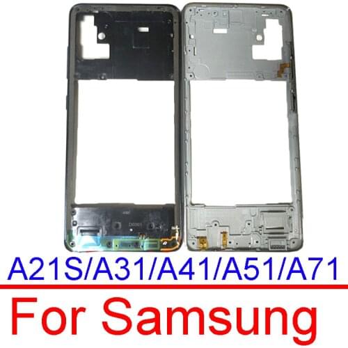 Middle Frame Housing Case For Samsung Galaxy A21S A217 A217F A31 A41 A51 A71 A315 A415 A515 A515 A715 With Side Button Parts