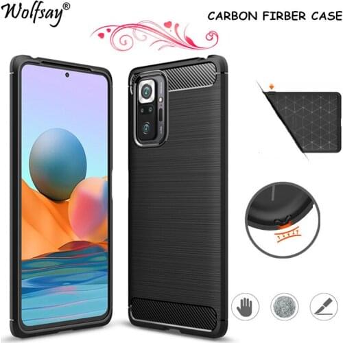 Carbon Fiber Cover For Xiaomi Redmi Note 10 Pro Max Case Silicone Back Case For Redmi Note 10 Pro Max Case For Redmi Note 10 Pro