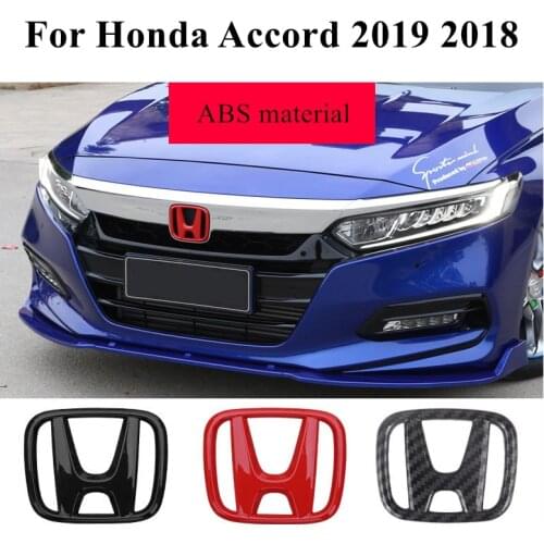 ABS Emblem Car Front Grille Trunk Steering Wheel Sticker Logo For Honda Accord 2019 2018 Carbon Fiber Decoration Accessories
