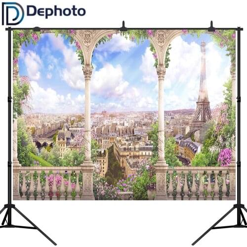 Dephoto Backdrop for Photographic Studio Eiffel Tower Paris Painting Landscape Architecture Sky Photo Background Photocall