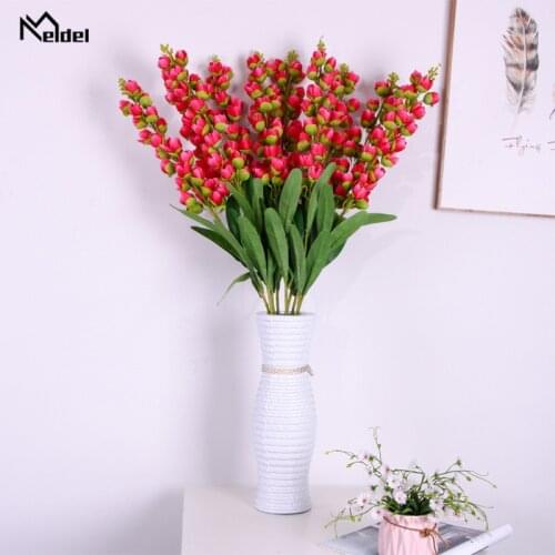 Meldel Artificial Flowers Convallaria Majalis for Wedding Party Birthday Decoration Faux Flowers Colorful DIY Decorative Flowers