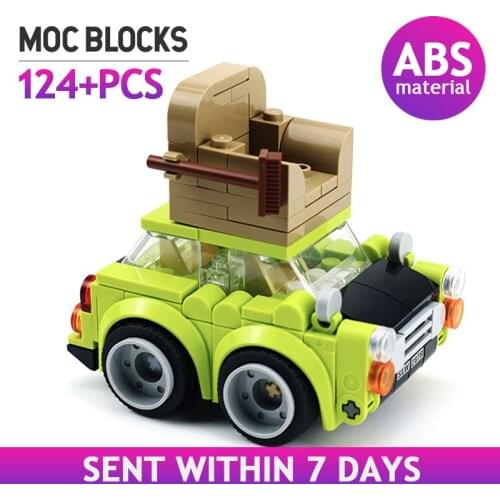 MOC Classic Movie Collection Mr. Beans' Mini Car Model Building Blocks Speed Chumps Vehicle Roof With Sofa Bricks Kids Toys Gift