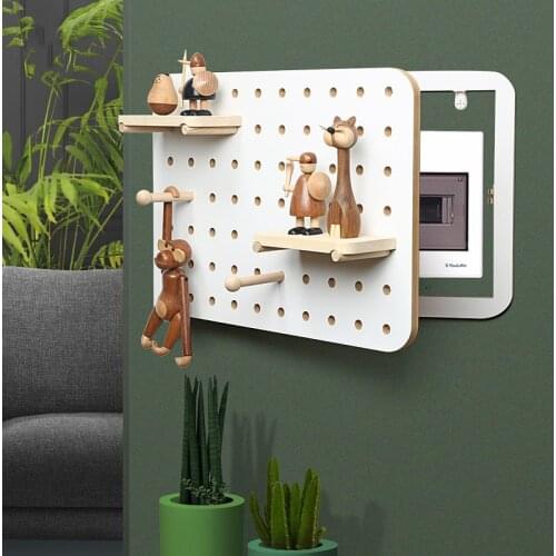 Electric Meter Box Wall Ornament Punch-free Meter Box Decoration Nordic Style Wood Frame Cover Home Distribution Box Occlusion