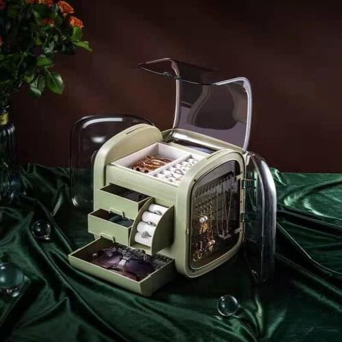 VoltaBox 2021 New Jewelry Box Transparent Portable Jewelry Storage Box Necklace Earrings Dustproof Storage Box Ring Storage