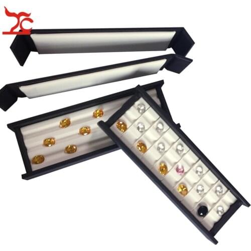 Creative Superior Leather With Mute Magnet Cover Diamond Display Case Mini Stone Storage Box Gem Jewelry Holder Organizer Tray