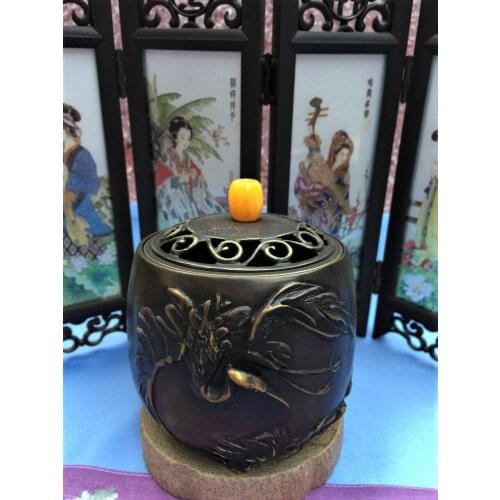 Copper Cranes Incense Burner Small And Thick Incense Burner Holder With Gift Box