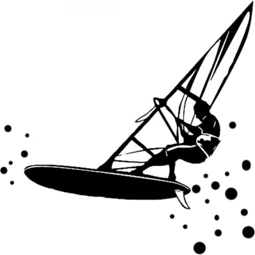 Fashion Yacht Sports High Quality Sticker Car Window Decoration Personality PVC Waterproof Decal Black/White, 16cm*16cm