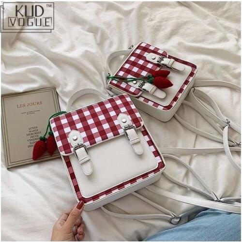 Mori Girl Japanese Kawaii Strawberry Lolita Backpack Harajuku Students Shoulder Bag Crossbody Tote Bag Cute JK Uniform Handbags