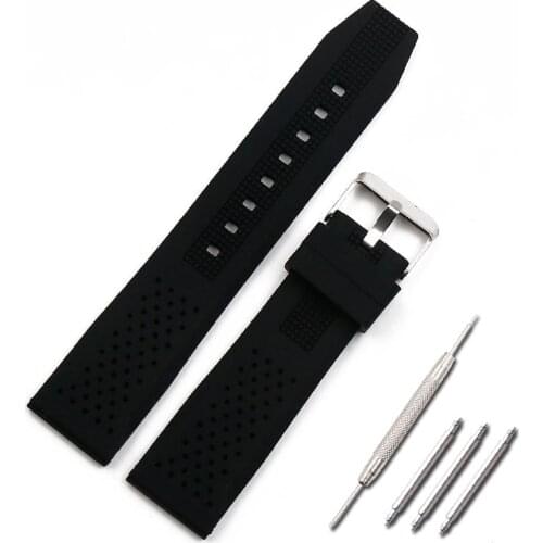 Mens watch with pin buckle 22mm watch accessories sports waterproof female silicone strap for brand watches watch band