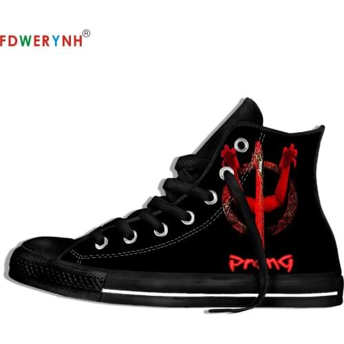 Prong Music Fans Heavy Metal Band Logo Personalized Shoes Light Breathable Lace Upcanvas Casual Shoes