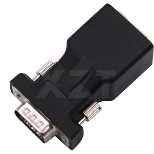 AT 1PCS COM Port to LAN Ethernet Port CATS adapter RJ45 Female to DB9 RS232 Male Connector NEW Transmits signals up to 100 FT