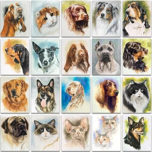 5D DIY Diamond Painting Kit Paint Dog Cat Cute Animals Bulldog Gift home decor Full Square&Round embroidery mosaic Cross stitch
