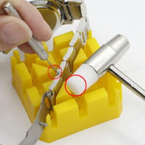 5pcs/set Watch Repair Link Remover Tool Hammer Pins Strap Holder Bracelet Chain Adjuster Kit For Men/Women Watch