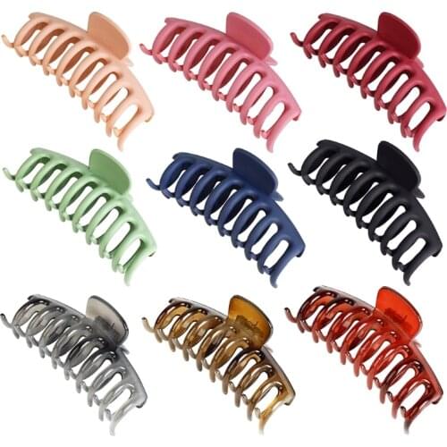 D2TA 9pcs Hair Claw Clips Set Hair Clamps Simple Non Slip Claw Hairpin Plastic Jaw Clips Accessories