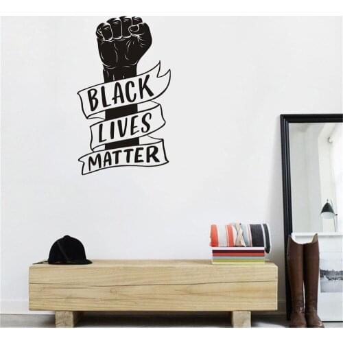 Hot Sale Black Lives Matter Creative Fist Stickers Car Sticker Laptop Glass Window Remove PVC Decals Decor WL2086