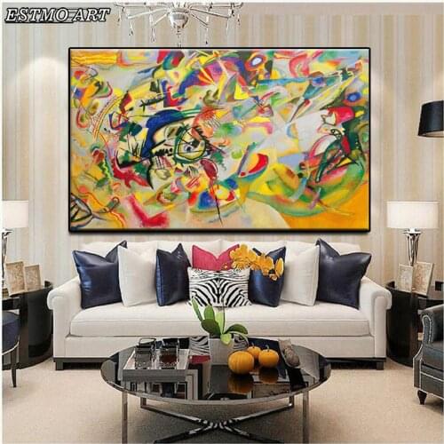 Wall Art Canvas Paintings Abstract Famous Painting Wassily Kandinsky-Composition VII,1913 Modern Posters Pop Art Wall Pictures