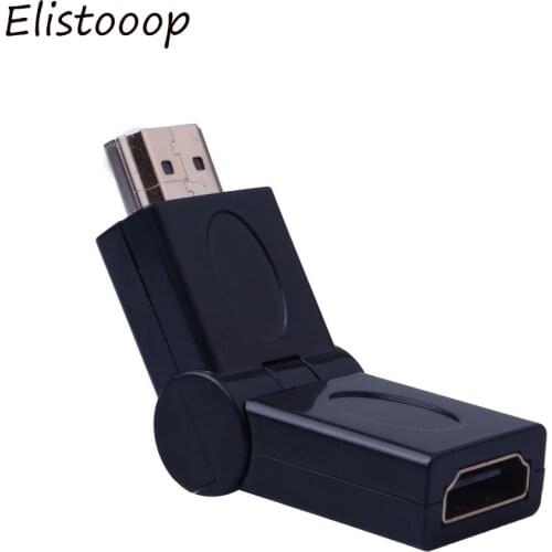 Mini Male to Female HDMI-compatible Cable Adapter Adjustable 1080P 90 Degree Rotation Swivel Converter For HDTV