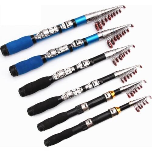 Portable Mini Fishing Rod 1.9M-2.1M Carp Rod Hard Fiberglass Carbon Fiber Telescopic Fishing Small Sea Rod Fishing Tool