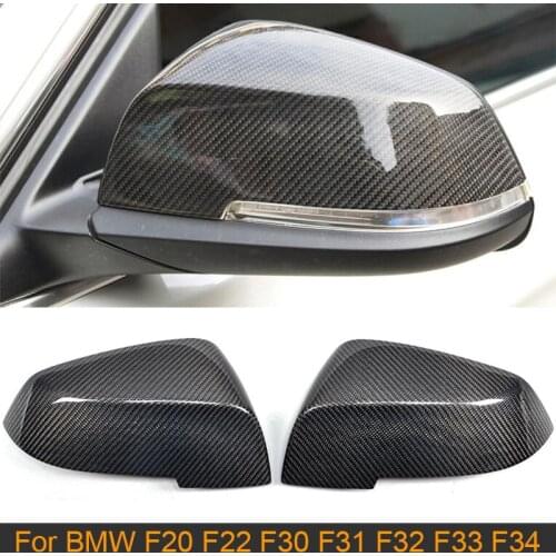Real Carbon Fiber Car Side Mirror Covers Caps For BMW F20 F22 F30 F31 F35 F34 F32 F33 F36 2012-2017 Rearview Mirror Covers LHD