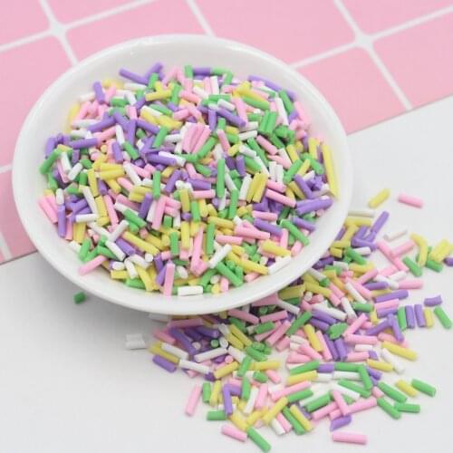 100g/Lot Multi Pastel Long Sugar Mixed Clay Sprinkles Soft Pottery Cutter for Decoration DIY Crafts