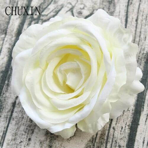 13cm Happy rose artificial flower head home DIY handmade headdress garland making material wedding flower wall road lead decor