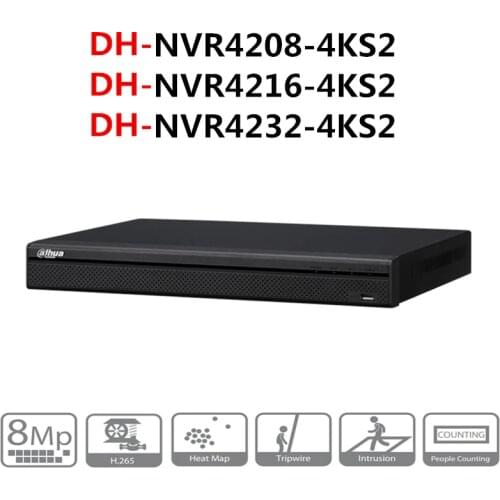 Dahua IP NVR NVR4208-4KS2 NVR4216-4KS2 NVR4232-4KS2 8/16/32CH Network Video Recorder 4K Support H265 IP Camera HDD Selectable