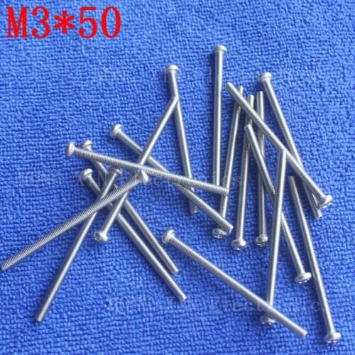 M3*50 1pcs 304 Stainless Steel Screw 50mm Round Head Screws Phillips Crosshead Thread Bolt Brand new high-quality fastener tools
