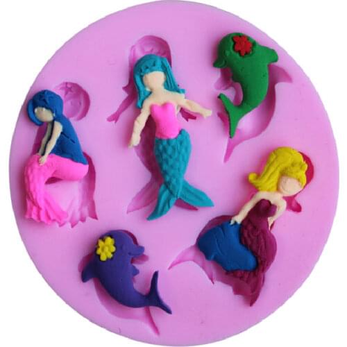 Mermaid Cake Tool Fondant Cake Mold Liquid Silicone Mold G100