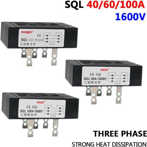1Pcs SQL40A 60A 100A current 1200V Voltage And Voltage Three-Phase Rectifier Fully Controlled Rectifier Current