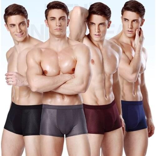 4pcs/lot Bamboo Fiber Mens Boxer Pantie Underpant plus size 5XL soft Luxury Breathable Belt Shorts Modal 3XL 6XL 7XL 8XL