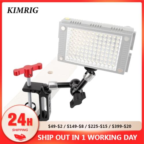 KIMRIG All-purpose Articulating Magic Arm Matched With Super C Clamp 360 Swivel 90 Tilt Ball Head For Photographic Accessories