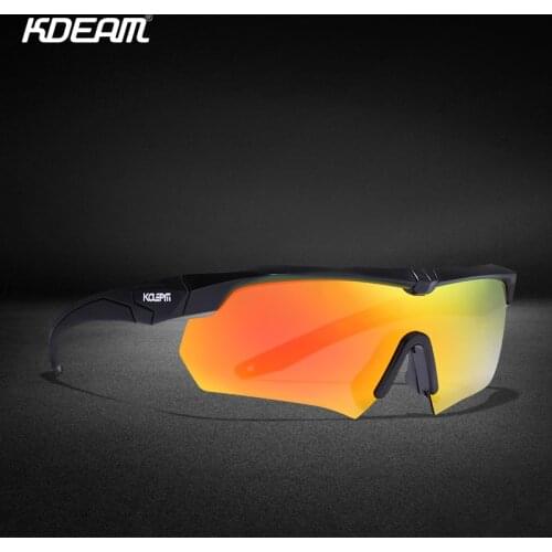 KDEAM High Quality Unbreakable TR90 Sport Sunglasses Safety Semi Rimless Shades Half Frame Inpact Resistance Sunglass With Box