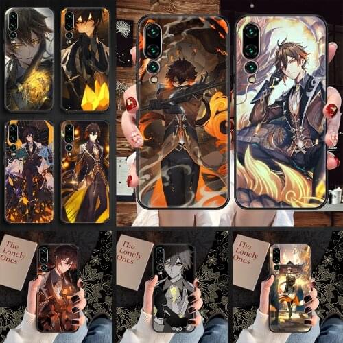 Zhong li Genshin impact Phone case For Huawei P Mate P10 P20 P30 P40 10 20 Smart Z Pro Lite 2019 black pretty back fashion