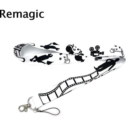 20pcs Chaplin movie kids 90s vintage gifts Neck keychain necklace Anime Cartoon Strap Lanyard ID badge holder Keychain Lanyard