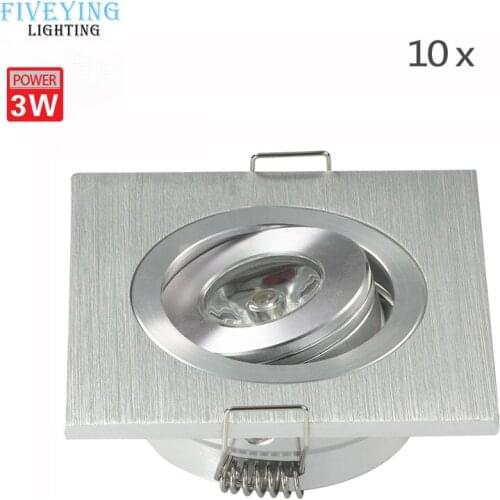 10x Square Led Downlights 1W 3W spot light 110V/ 220V LED Ceiling Downlight Led Ceiling Lamp Home Indoor Lighting
