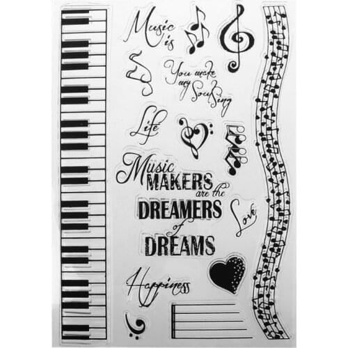 2021 New Music Dreams DIY Silicone Clear Stamp Cling Seal Scrapbook Embossing Album Decor