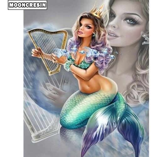 5D Diy Craft Mermaid Diamond Painting Full Square Animal Diamond Embroidery Cross Stitch Home Decoration Gift Crystal Mosaic