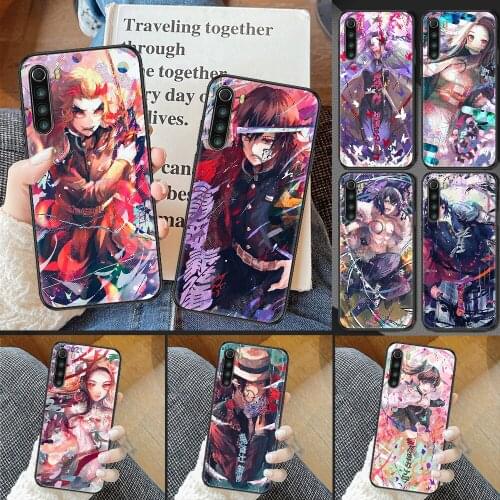 Anime Demon Slayer Phone case For Xiaomi Redmi Note 7 7A 8 8T 9 9A 9S 10 K30 Pro Ultra black soft bumper fashion cell cover